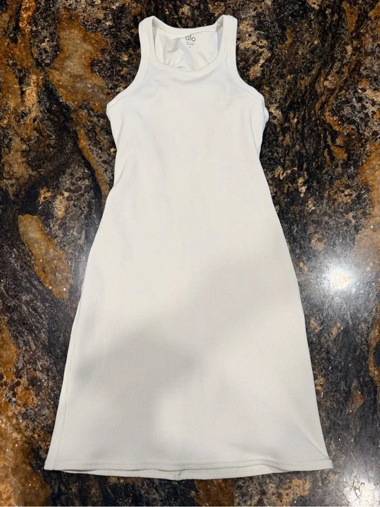 Alo cream Ribbed Tank Dress