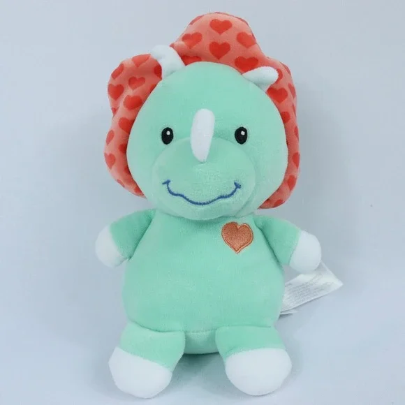 Animal Adventure Huggable Green Triceratops Hearts Stuffed Plush Dinosaur 2021