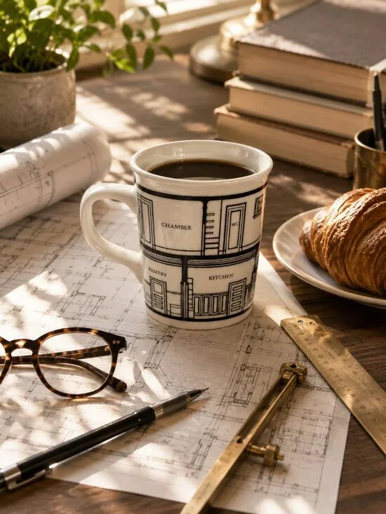 Fishs Eddy Blueprint Mug Architectural Floor Plan West Elm Limited Architect