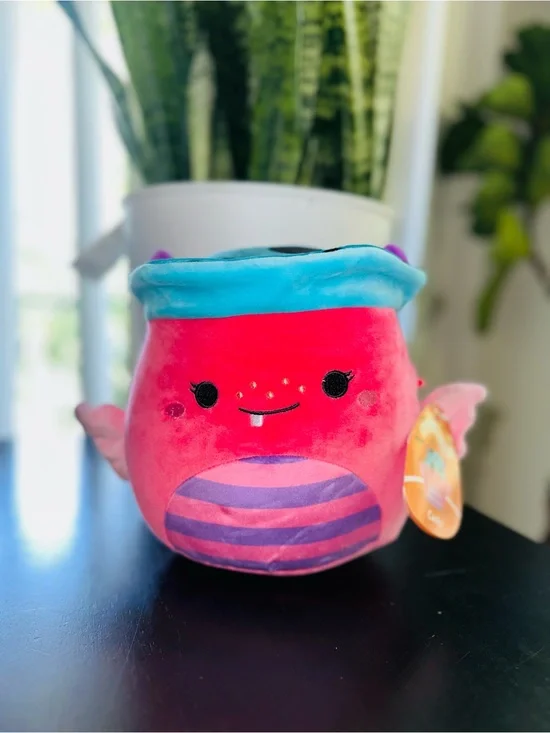 Squishmallows Pink and Teal Striped Winged Plush