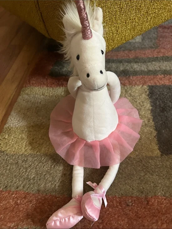 Jellycat White Unicorn with Pink Tutu and Pink Ballet Slippers