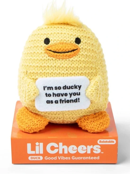 Lil Cheers Yellow Plush Duck Pet Toy - 'I'm So Ducky'