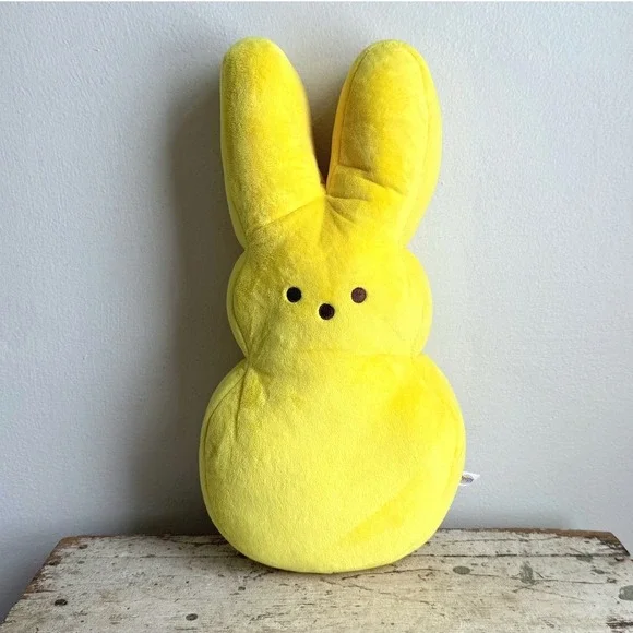 Peeps Yellow Bunny Plush Stuffed Animal Pillow Easter Large 19
