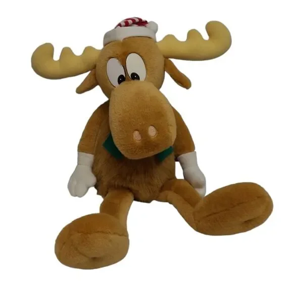 VINTAGE‎ 90s Rocky & Bullwinkle large stuffed animal plush holiday Christmas