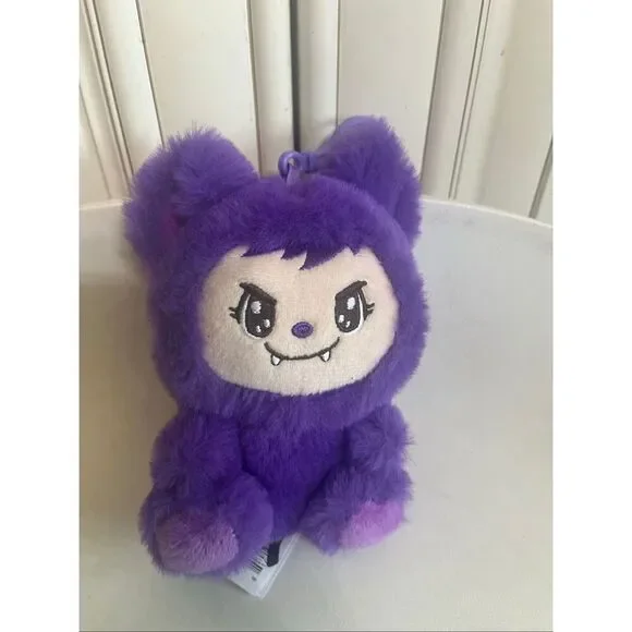 LaBabies FiFi Soft Keychain Monster Clip On Plush Stuffed Toy Purple Tan NWOT