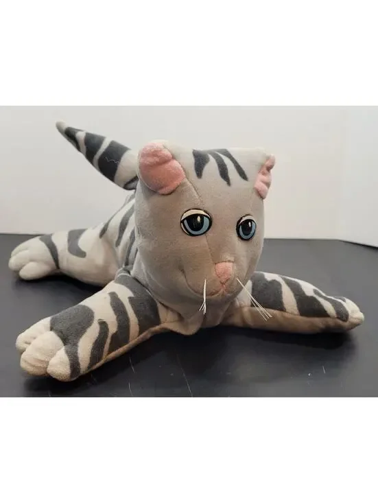 Vintage 1985 Pound Purries Plush Gray Striped Cat Kitten