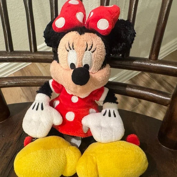 Disney Minnie Mouse Plush Red Polka Dot Dress White Gloves Yellow‎ Shoes Toy