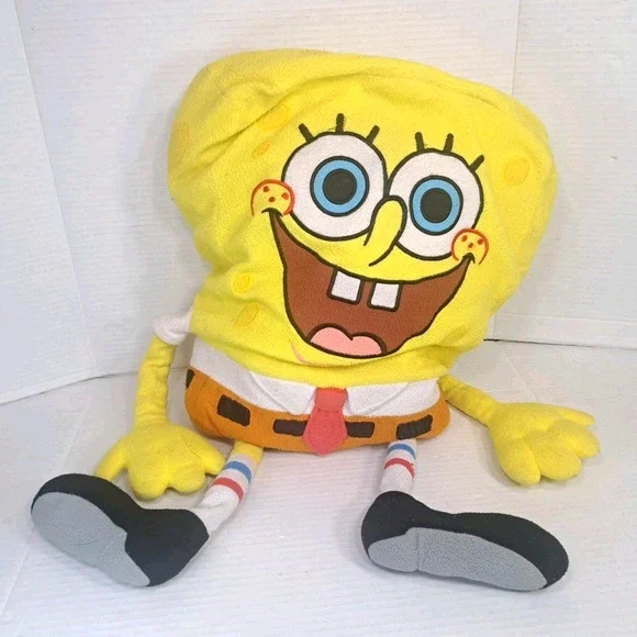 Vintage 2007 SpongeBob SquarePants Large Cuddle Pillow Plush 26