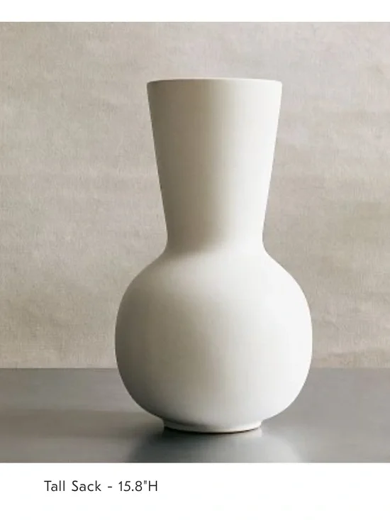 NWT West Elm Tall Sack Ceramic Vase