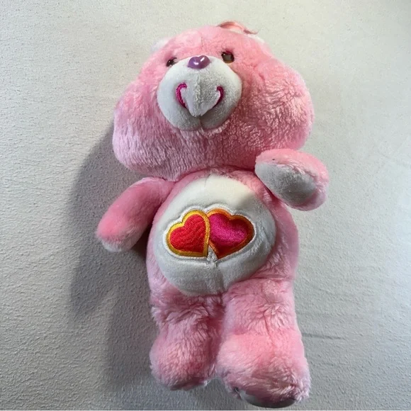Vintage Care Bear Pink Love A Lot Hearts Bear 80's Kenner 13