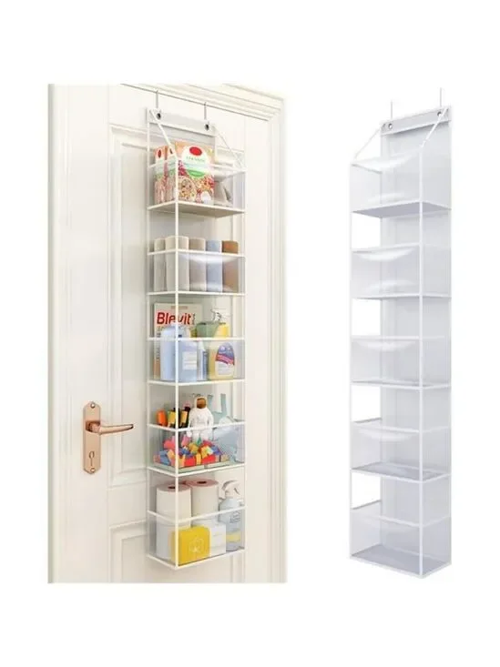 Fixwal Over The Door Organizer 5 Shelf Clear Hanging Storage for Closet Room