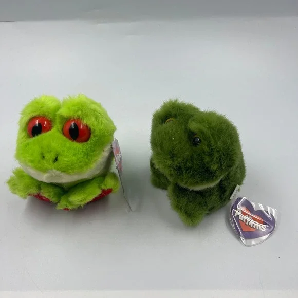 Vintage SWIBCO Puffkins Freddy Frog and Albert Alligator Plush Lot 2 with Tags