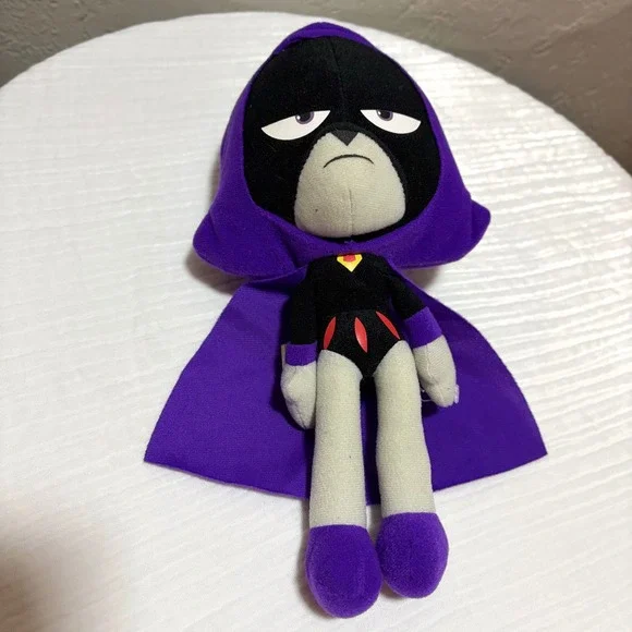 Teen Titans Go Raven Plush 10 Inch DC Comics Purple Hooded Cape Stuffed Animal