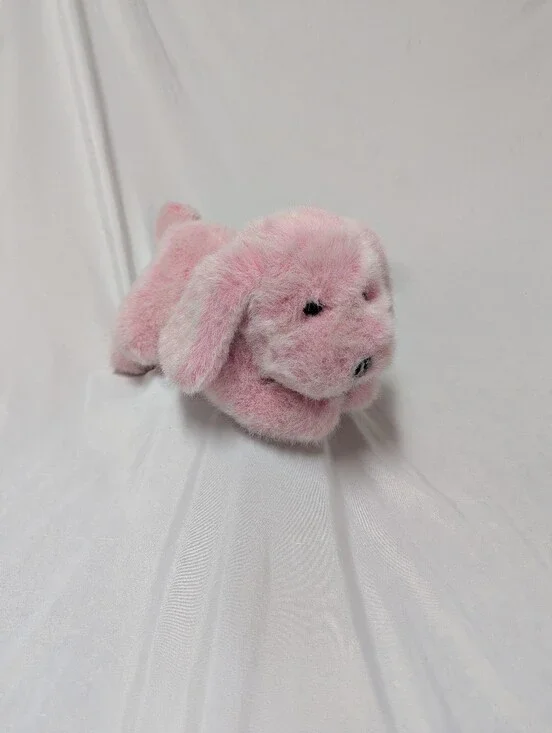 Plush Creations Vintage '93 Fuzzy Pink Stuffed Animal Dog Puppy 13
