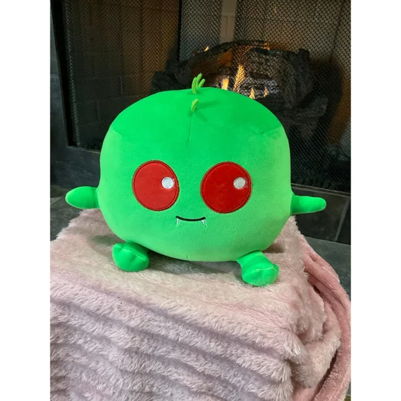 Green Red Monster Squishy Stuffed Animal 9 inch