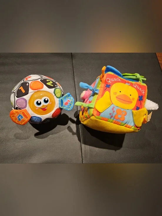 Plush Activity Sensory Toy Cube - Yellow/Multicolor