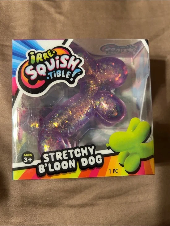 Stretchy B'loon Dog Plush Toy - Purple Glitter