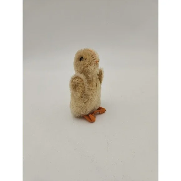 Vintage Steiff Chick Mohair Plush Bird with Original Button and Tag Remnant