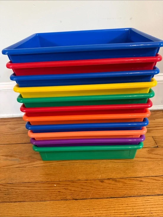 Lakeshore LearningColorful Plastic Storage Bins - Multi-Color Stackable Organize