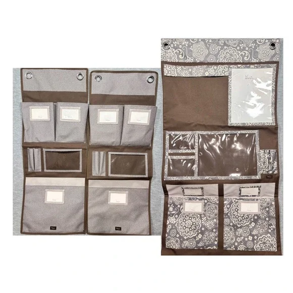 Thirty-One Hanging Wall Organizers Set of 3 Woodblock‎ Pin Dot Storage Pockets