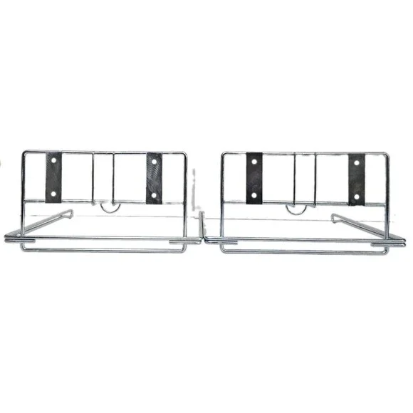 New Set of 2 Chrome T-Shirt Bag Holder Racks Wall Mount Counter 12x10x6