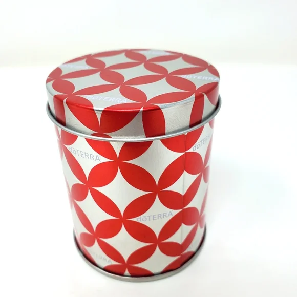 doTerra Storage Tin Holds 3 EO Bottles Red Silver