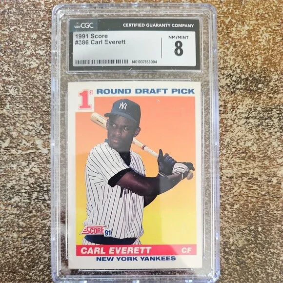 1991 Score Carl Everett #386 CGC 8 NEAR MINT Rookie RC