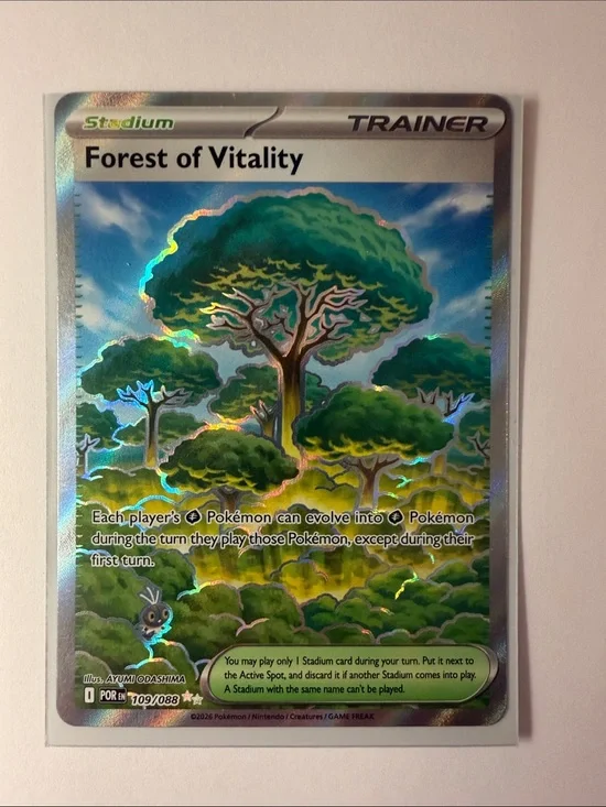 Pokemon Double Rare Full Art Forest of Vitality Pokemon Card - like new