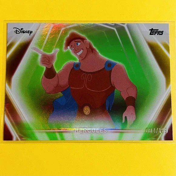 2026 Topps‎ Disney Neon Hercules /199 Green Parallel Serial Numbered Card ✨