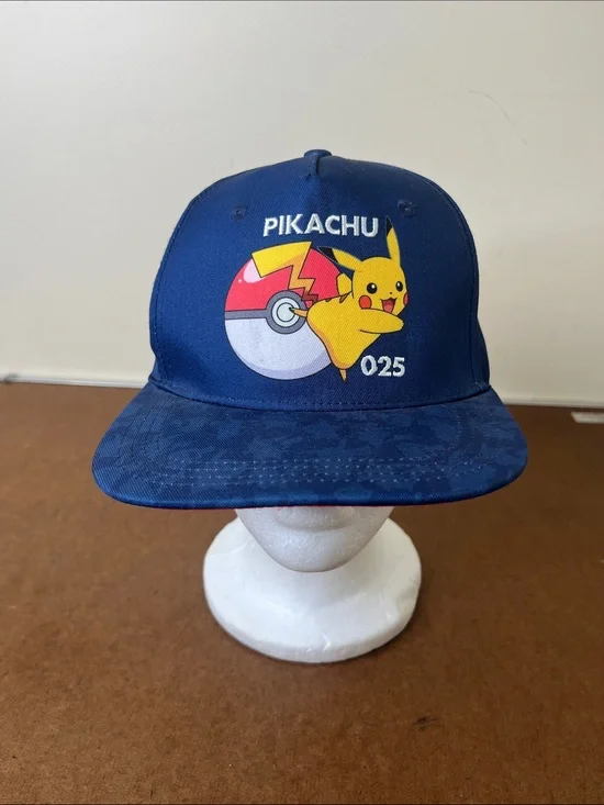 Pokémon Pikachu Navy & Yellow Snapback Hat NWOT