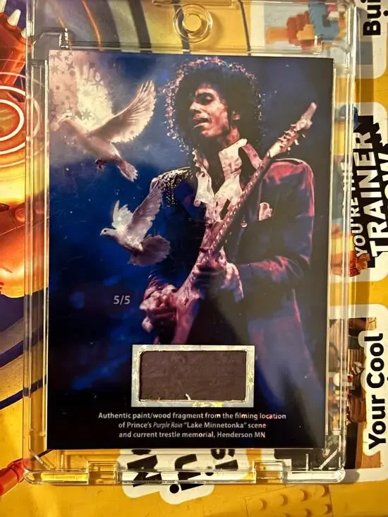 Prince Purple Rain Lake Minnetonka 5/5 Custom Relic Art Card Wood Paint