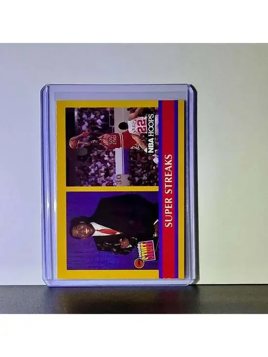 Michael Jordan Magic Johnson 1990-91 NBA Hoops Super Streaks #385 Card Bulls