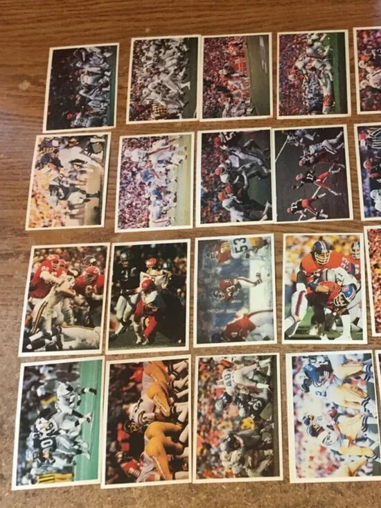 1986 JENO'S PIZZA ROLLS NFL ACTION STICKERS FOOD ISSUE COMPLETE SET OF 56