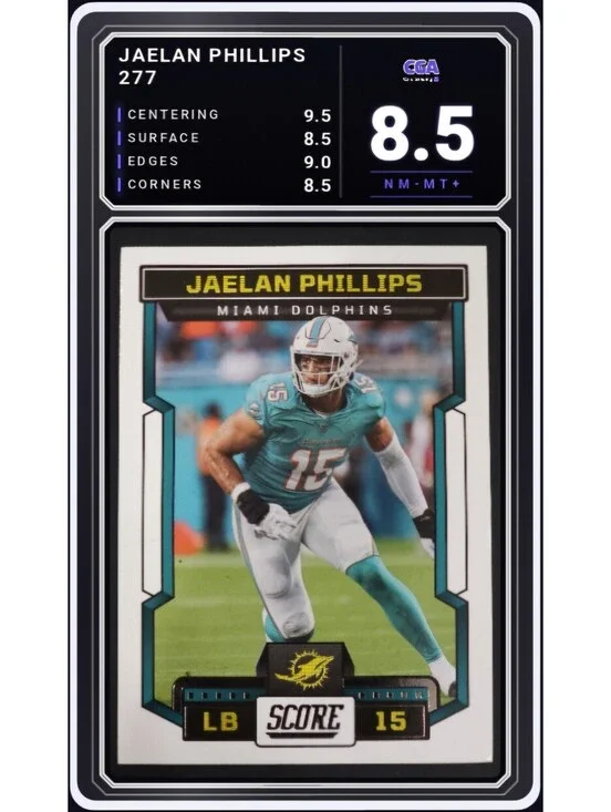 2023 Panini Score #277 Jaelan Phillips Miami Dolphins - CGA 8.5 Digital Grade