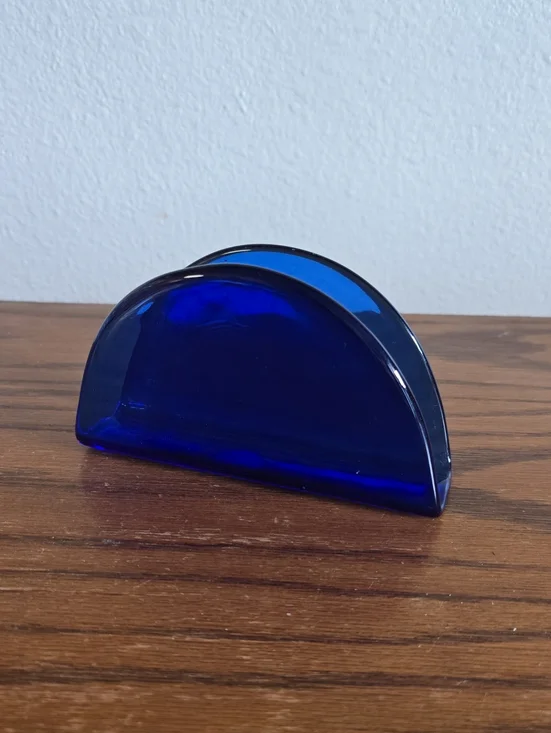 Williams Sonoma Grande Cuisine Cobalt Blue Napkin Holder Tote 16