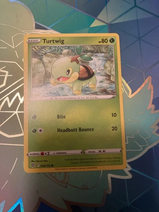 Pokemon Turtwig Card – Green & Yellow