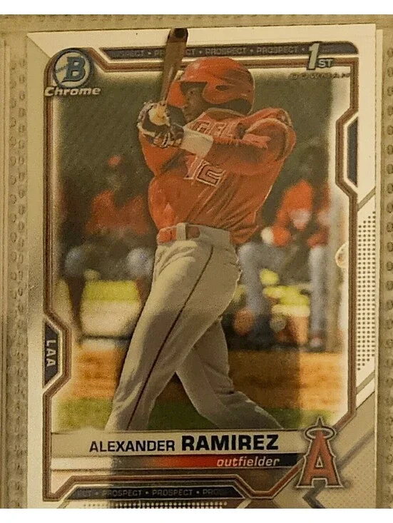 2021 BOWMAN CHROME PROSPECT 1ST LOS ANGELES ANGELS ALEXANDER RAMIREZ #BCP-145