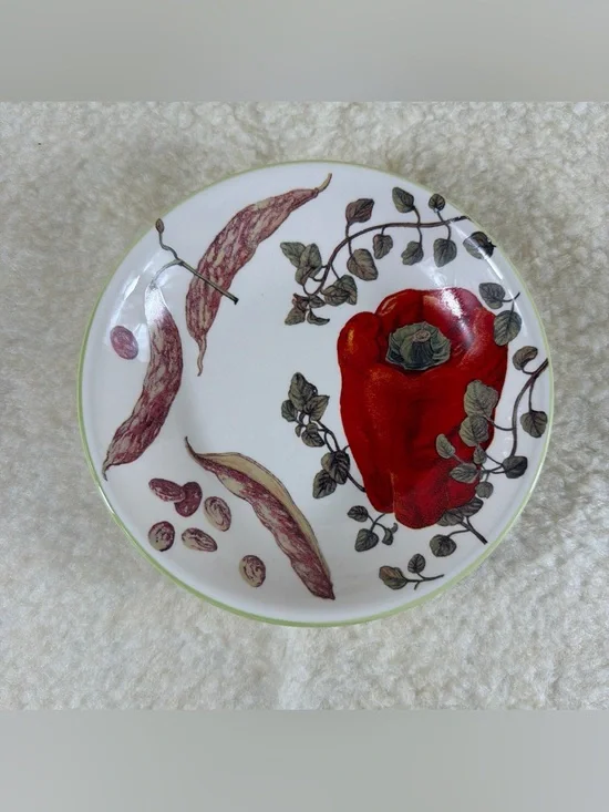 Williams Sonoma Red Bell Pepper Decorative Ceramic Pasta Plate - Home Art