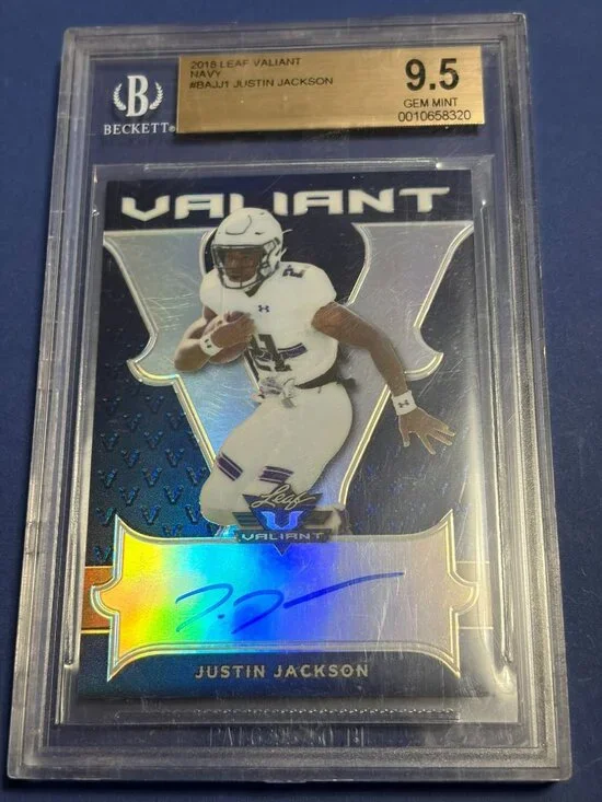 Justin Jackson 2018 Leaf Valiant Navy Parallel Auto #BAJJ1 BGS 9.5 #/25