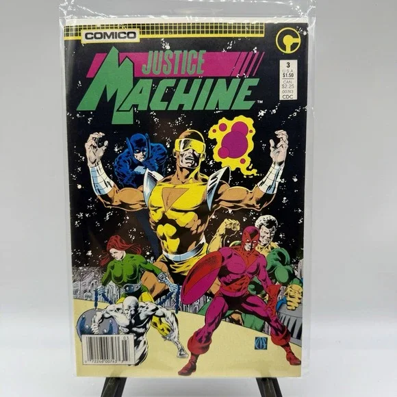 Justice Machine #3 Comico Comics 1987‎ Bagged And Boarded