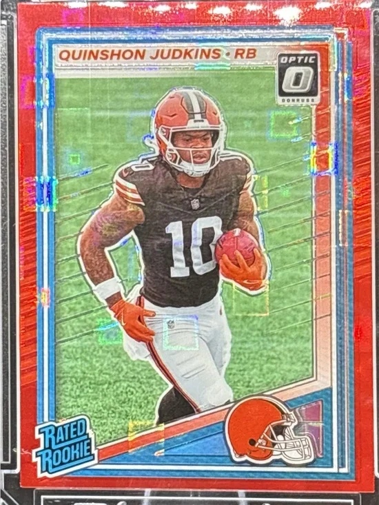 Panini Red Holo Quinshon Judkins Rated Rookie Football Card