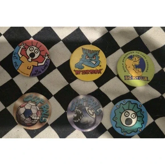 Vintage 90s Pogs Lot of 6  Slammers Bad Boy Club Get Me Cool Balls‎