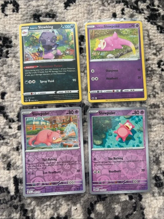Slowpoke Slowking Evolution Lot 4 Cards Reverse Holo | ✨5/$25✨