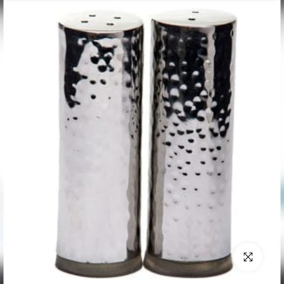 Williams Sonoma Silver Hammered Salt and Pepper Shakers Set, Originally $29.95US