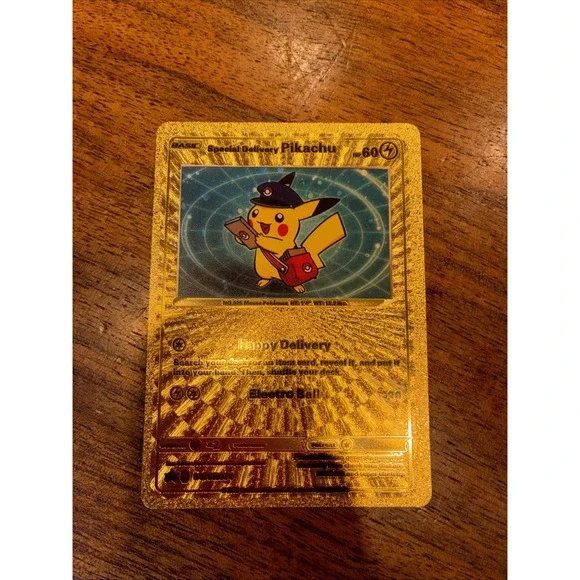 Pokémon Special Delivery Pikachu Happy Pokemon Gold Foil Fan Art SWSH074