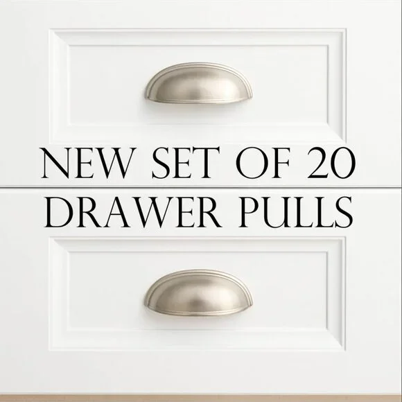 New Everbilt 20 PACK SET 3 in. (76 mm) Satin Nickel Bin Cup Drawer Hardware Pull