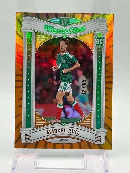 2026 Panini International Marcel Ruiz Master Class Orange Refractor 18/65 Mexico