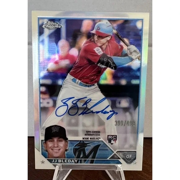2023 Topps Chrome JJ Bleday Rookie Autograph Refractor /499 RA-JJB Miami Marlins