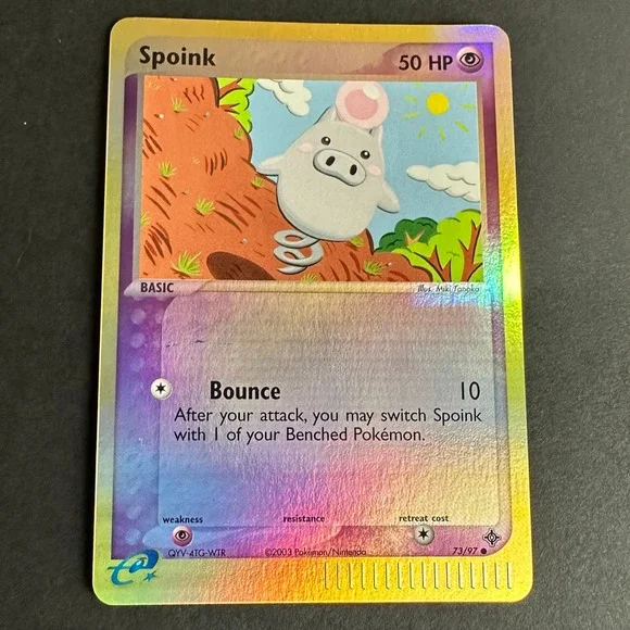 Pokemon TCG Spoink 73/97 EX Dragon Common Reverse Holo NM/LP