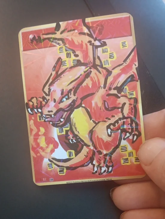 Charizard-Style Red Reptile Card Sleeve - Pets Reptile Accessory